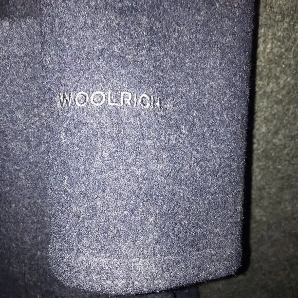 Woolrich Jacket Women's‎ Medium Wool Parka Long Coat Deep Navy Blue Horn Toggles - Picture 7 of 11